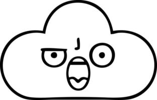 line drawing cartoon cloud vector