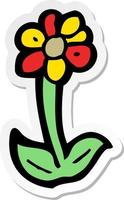 sticker of a cartoon flower symbol vector