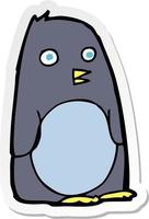 sticker of a cartoon penguin vector