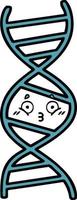 cute cartoon DNA strand vector