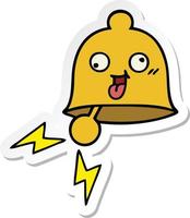 sticker of a cute cartoon ringing bell vector