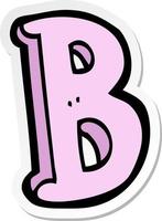 sticker of a cartoon letter B vector