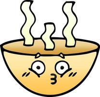 gradient shaded cartoon bowl of hot soup vector