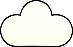 gradient shaded cartoon white cloud vector