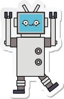 sticker of a cute cartoon robot vector