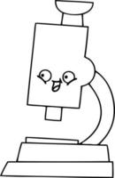 line drawing cartoon microscope vector