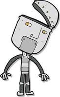 sticker of a cartoon robot vector