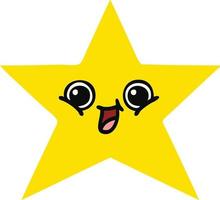 flat color retro cartoon gold star vector