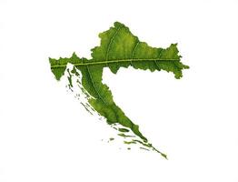 Croatia map made of green leaves on White background ecology concept photo