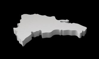 república dominicana mapa 3d geografía cartografía y topología ilustración 3d en blanco y negro foto