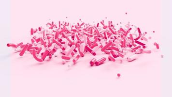 Pink and white sprinkles colored on light pink background 3d illustration photo