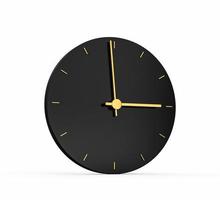 Premium Gold Clock icon isolated 3 o clock on black background. three o'clock Time icon 3d illustration photo