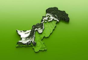 mapa de pakistán, día de la independencia de pakistán ilustración 3d mapa real de pakistán foto