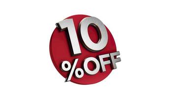 10 Percent off 3d Sign on White Special Offer 10 Discount Tag flash, Sale Up to Ten Percent Off, big offer, Sale, Offer Label, Sticker, Banner, Advertising, offer Icon flasher 3d illustration