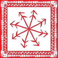 Snowflake with border. Vector print design for Christmas packaging design