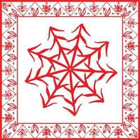 Snowflake with border. Vector print design for Christmas packaging design