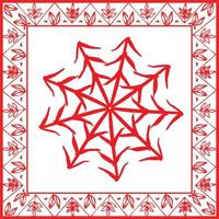 Snowflake with border. Vector print design for Christmas packaging design