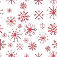 Seamless vector pattern with red snowflakes. Print for christmas designs