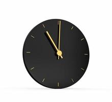 Premium Gold Clock icon isolated 11 o clock on black background. Eleven o'clock Time 11 00 or 23 00 icon 3d illustration photo