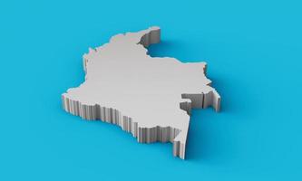 Colombia 3D map Geography Cartography and topology Sea Blue surface 3D illustration photo