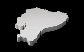 Ecuador 3D map Geography Cartography and topology Sea black and white 3D illustration photo