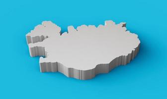 Iceland 3D map Geography Cartography and topology Sea Blue surface 3D illustration photo
