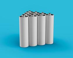 AA Size battery isolated on white background blank rechargeable battery aa or aaa size 3d illustration photo