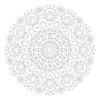 elemento de diseño de vector de decoración redonda de mandala de línea delgada abstracta