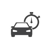 vector illustration of car and stopwatch icon.