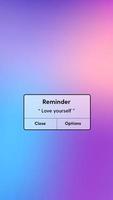 Reminder message interface with love yourself word on gradient background, inspirational motivation quote, trendy style photo