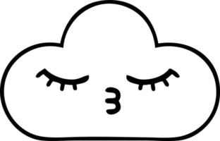 line drawing cartoon storm cloud vector