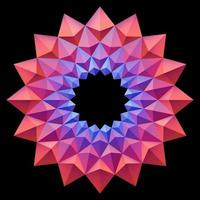 Red Blue Origami Flower Pattern Mandala 3D Geometric Shape vector