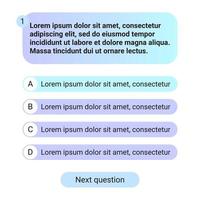 Quiz test template ui design vector illustration