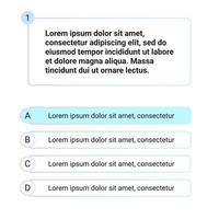 Quiz test template ui design vector illustration