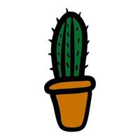 Cute doodle style kawaii cactus vector isolated illustration