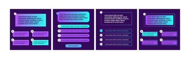 Quiz test template ui design vector illustration