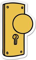 sticker cartoon doodle of a door handle vector