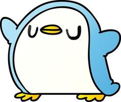 gradient cartoon kawaii of a cute penguin vector