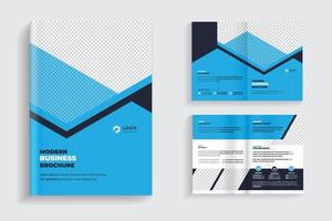 4 pages clean and minimal multipurpose bifold brochure design or corporate company brochure design. fully organized and editable brochure template design. vector