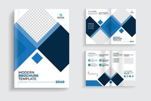 diseño de folleto bifold multipropósito limpio y mínimo o diseño de folleto de empresa corporativa. diseño de plantilla de folleto completamente organizado y editable. vector