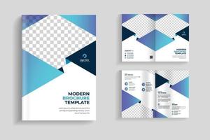 4 pages clean and minimal multipurpose bifold brochure design or corporate company brochure design. fully organized and editable brochure template design. vector