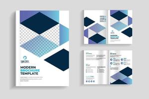 Minimal multipurpose bifold brochure design or corporate company brochure design. fully organized and editable brochure template design. vector