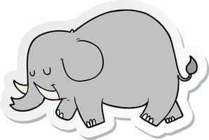 sticker of a cartoon elephant vector