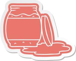 cartoon sticker of a strawberry jam vector