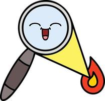 cute cartoon magnifying glass vector