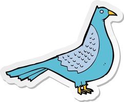 sticker of a cartoon bird vector