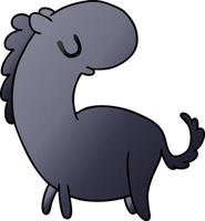 gradient cartoon kawaii of a cute horse vector