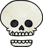 textured cartoon doodle of a skull head vector