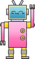 gradient shaded cartoon robot vector