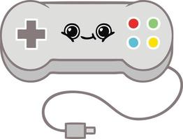 flat color retro cartoon game controller vector